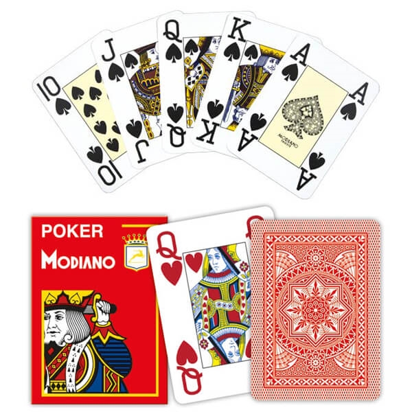 Modiano Poker Cristallo Red, Jumbo 