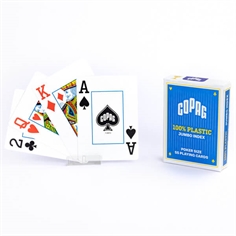 Copag 100% Plastic Poker 2 Corner Jumbo , Blå