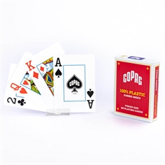 Copag 100% Plastic Poker 2 Corner Jumbo , Röd